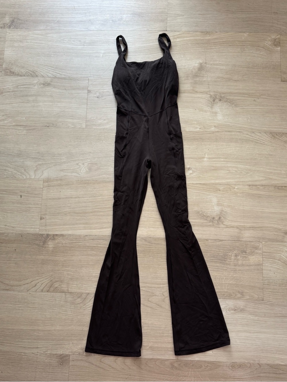 AERIE Aerie Real Me Xtra Pocket Bootcut Jumpsuit in Brown - small